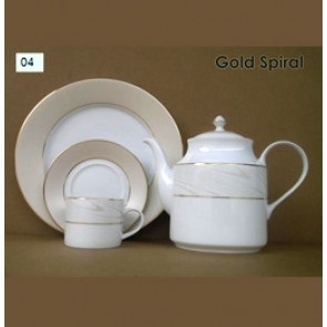Porcelain Tea Set - Gold Spiral
